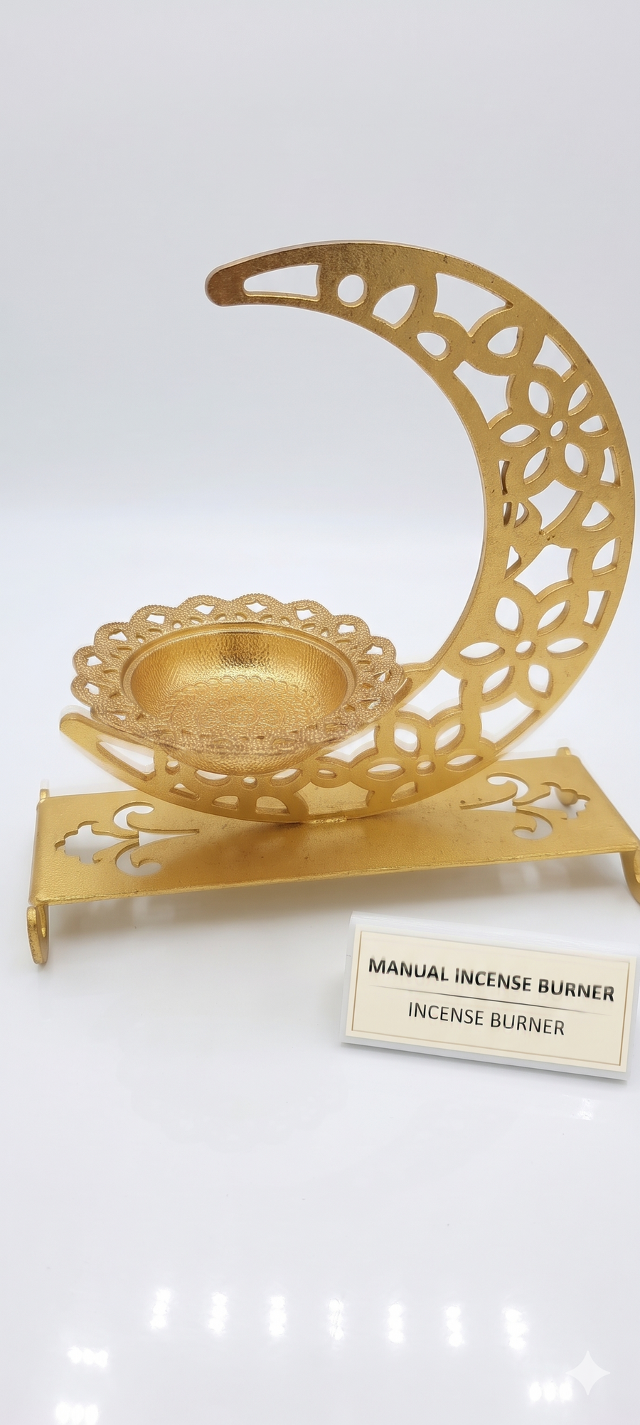 Celestial Gold Crescent Bakhoor Burner for Home Decor