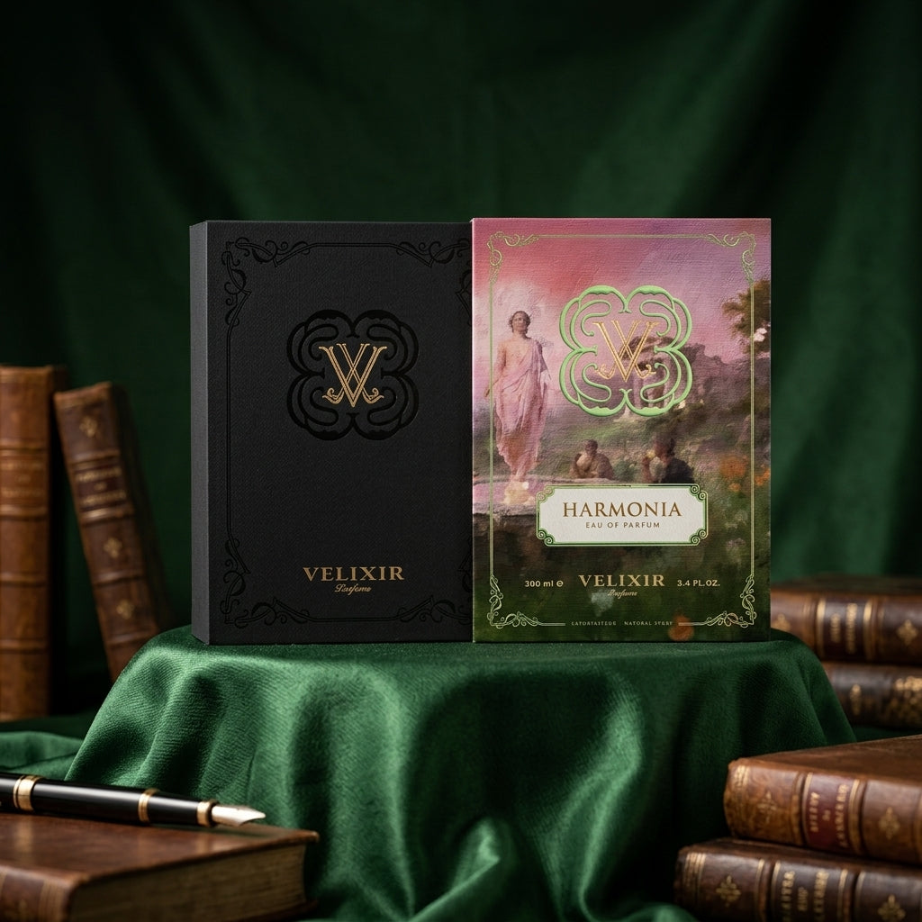 Velixir Parfums Harmonia perfume box