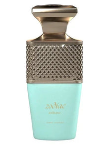 Luxury Zodiac Arabic perfume bottle with gold textured cap and mint green base