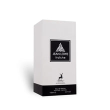 Jean Lowe Fraîche Eau de Parfum 100ml box, white packaging with black label, luxury fragrance