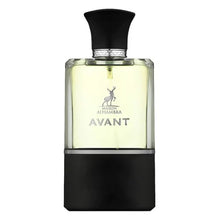 Maison Alhambra Avant perfume bottle with black cap and clear glass, Arabian fragrance