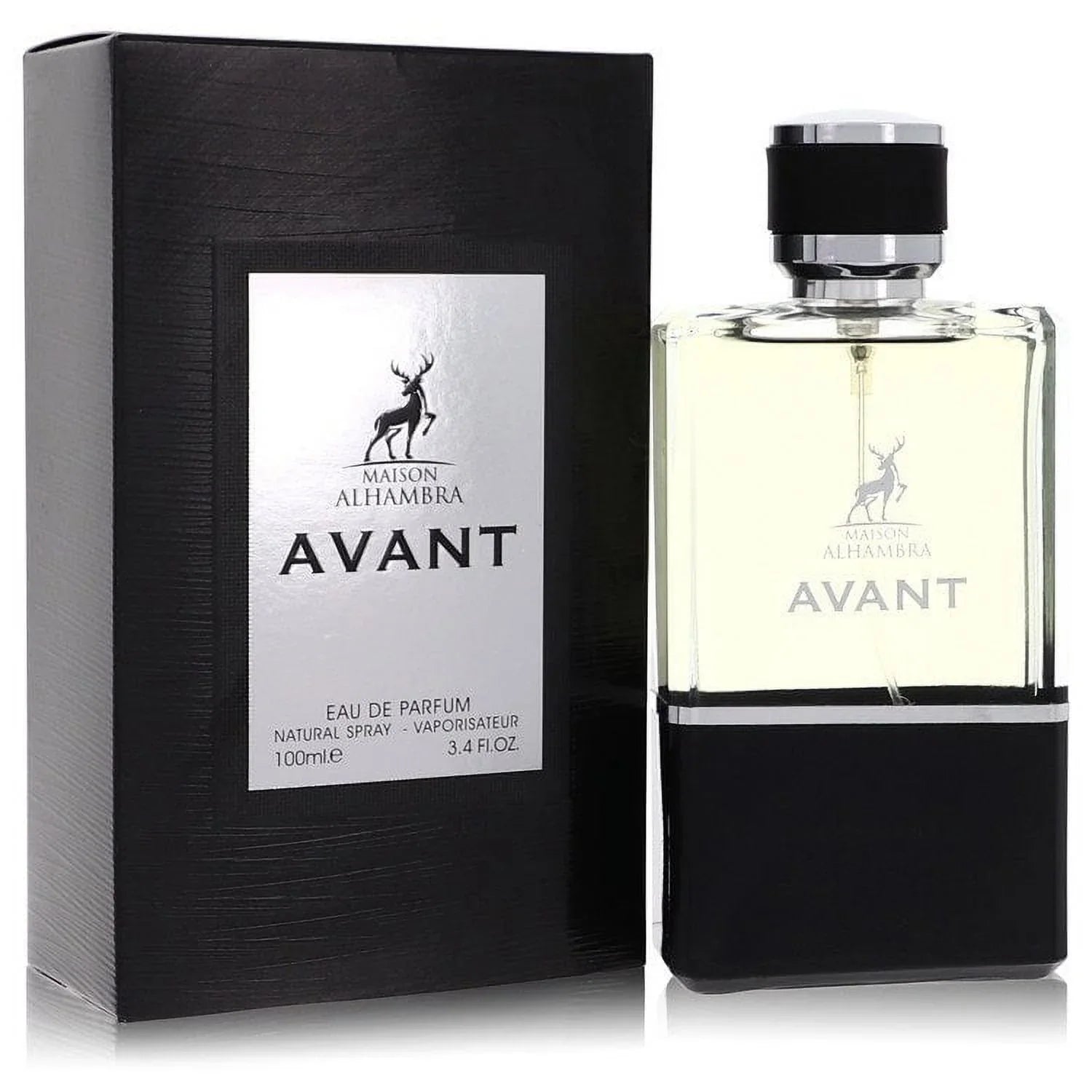 Maison Alhambra Avant Eau de Parfum 100ml bottle and packaging, luxury Arabian fragrance