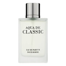 Aqua de Classic men's perfume bottle with silver cap, fresh aquatic scent, 100ml EDP, health and beauty product