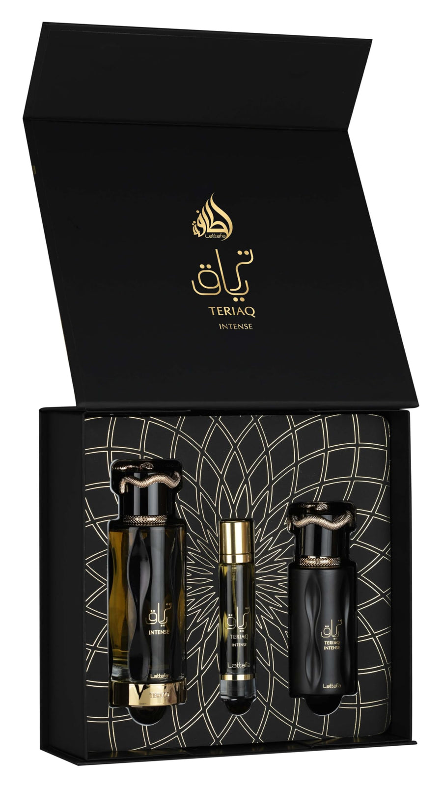 Teriaq Intense Gift Set by Lattafa - EDP, Spray & Hair Mist
