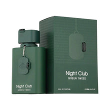 Night Club Green Tweed Eau de Parfum bottle and box in matte green, 100ml fragrance