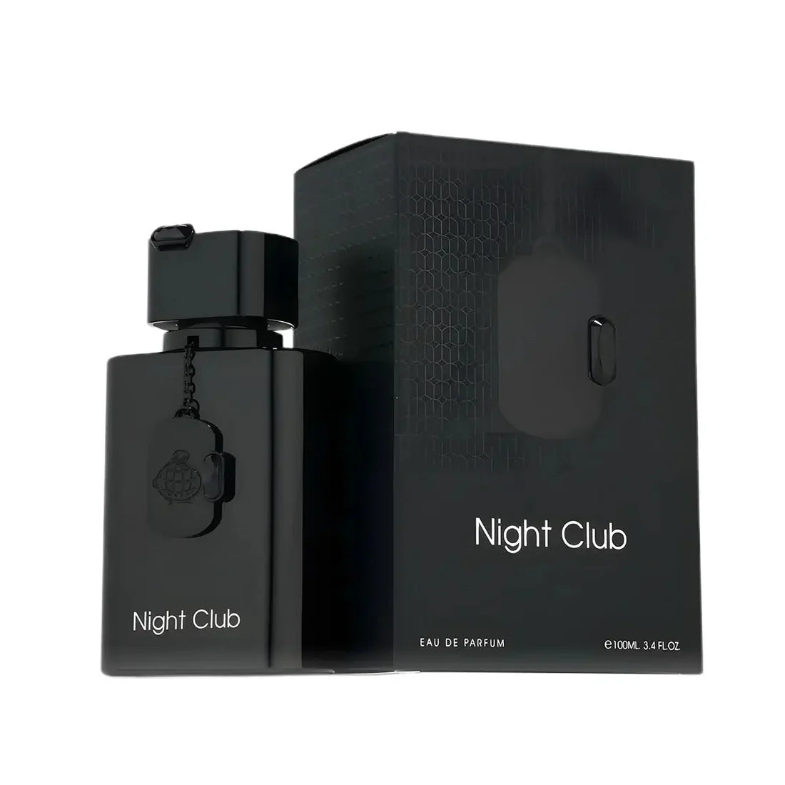 Night Club Arabian oud perfume bottle and box, 100ml eau de parfum, sleek black design