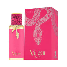 Vulcan Baie perfume bottle with gold snake design and matching pink gift box