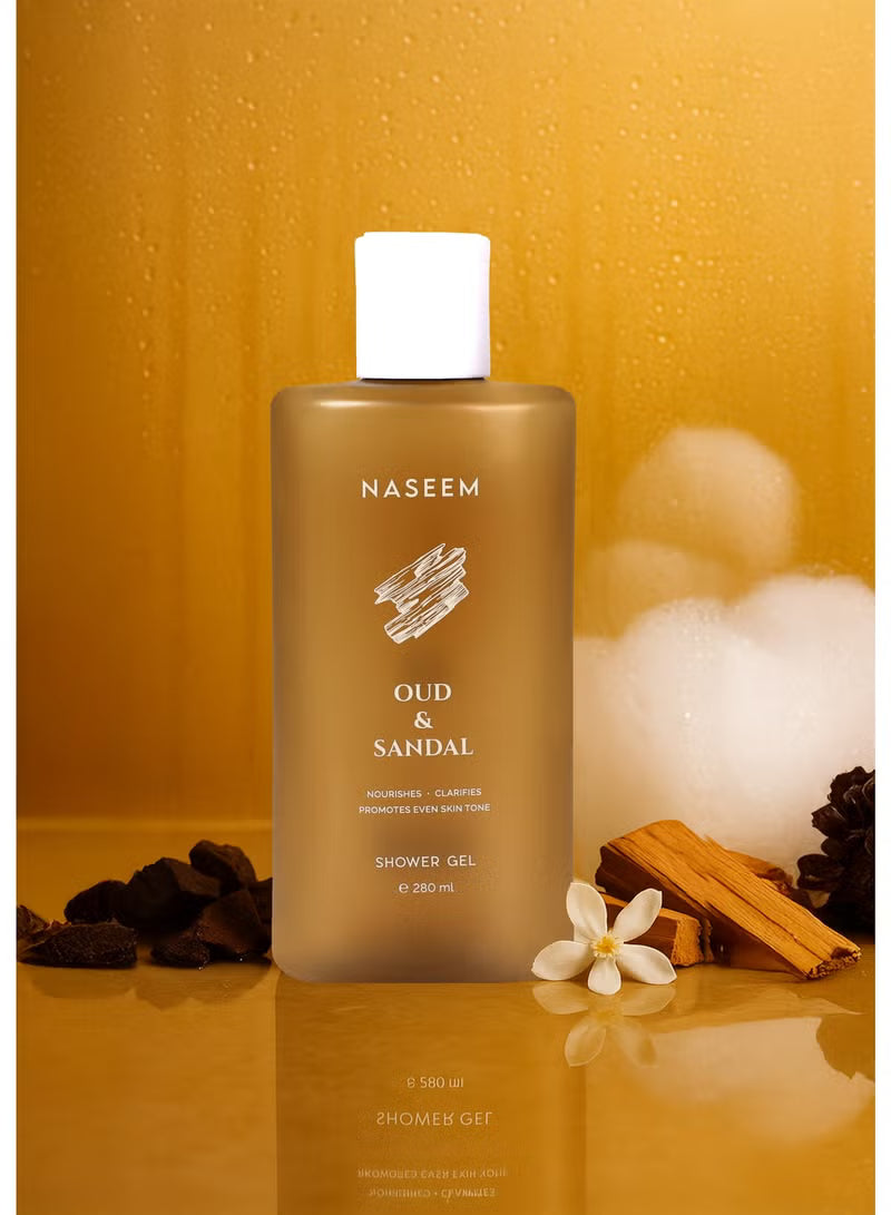 Oud and Sandal Shower Gel for Men & Women - 280ML by Naseem