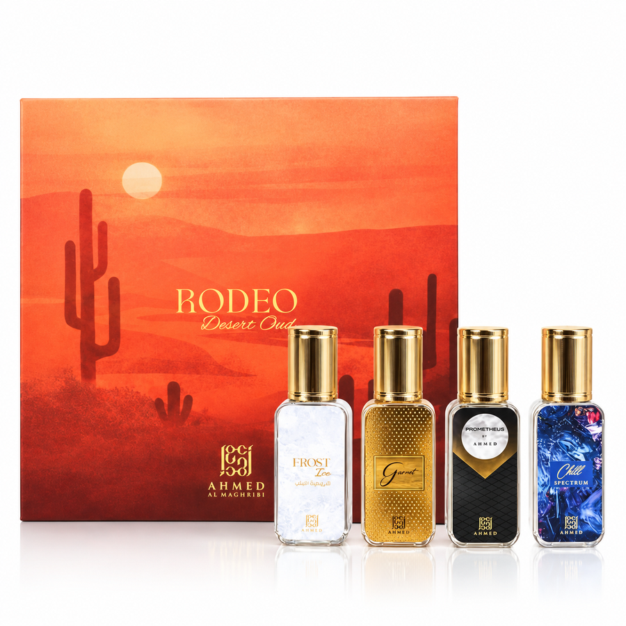 Ahmed Al Maghribi Rodeo Desert Oud Miniature Gift Set 4 × 15ml Unisex