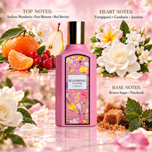Blooming Flower Gardenia notes: Italian mandarin pear blossom red berries; frangipani gardenia jasmine; brown sugar patchouli