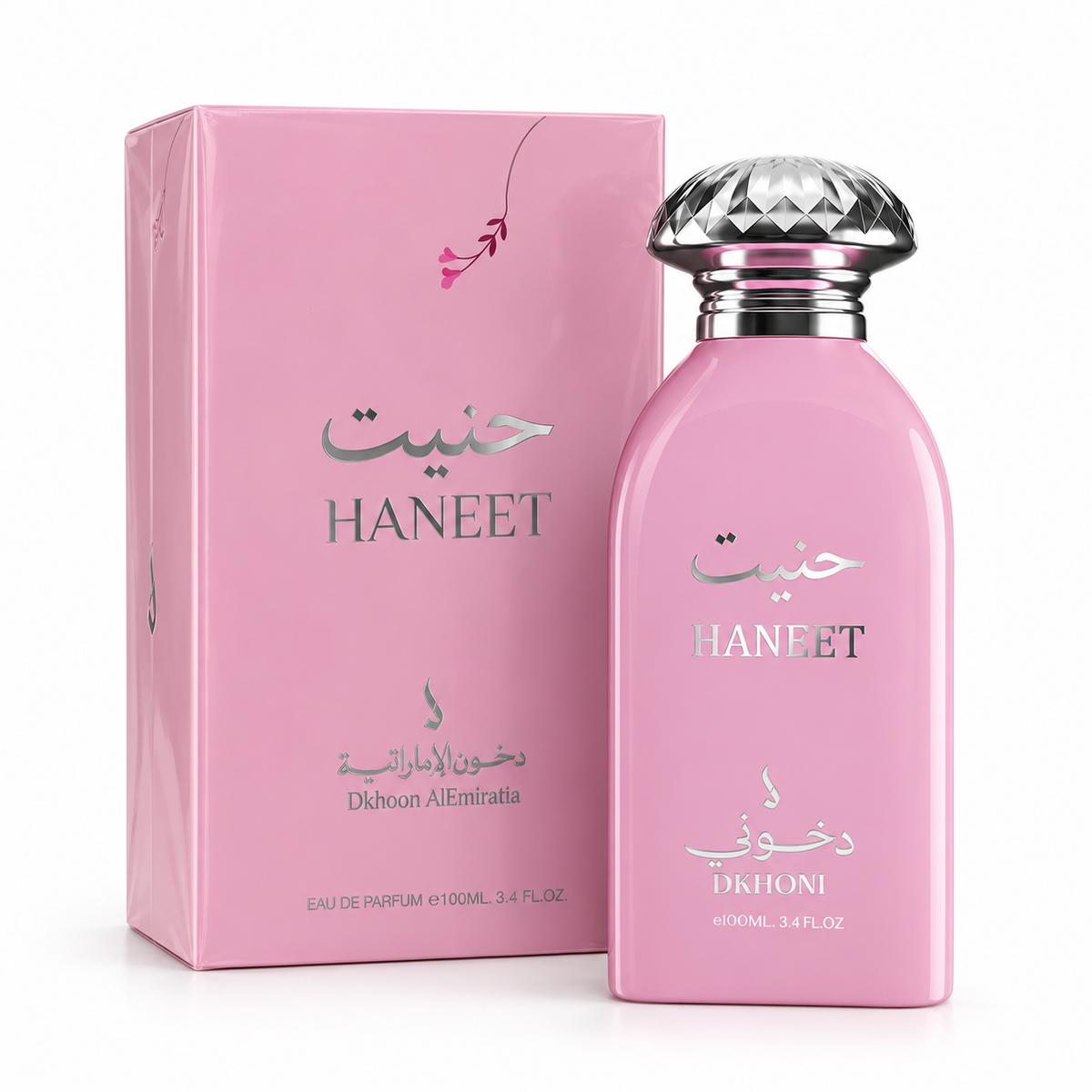DKHONI Haneet 100ml Eau de Parfum — bottle with original retail box on white