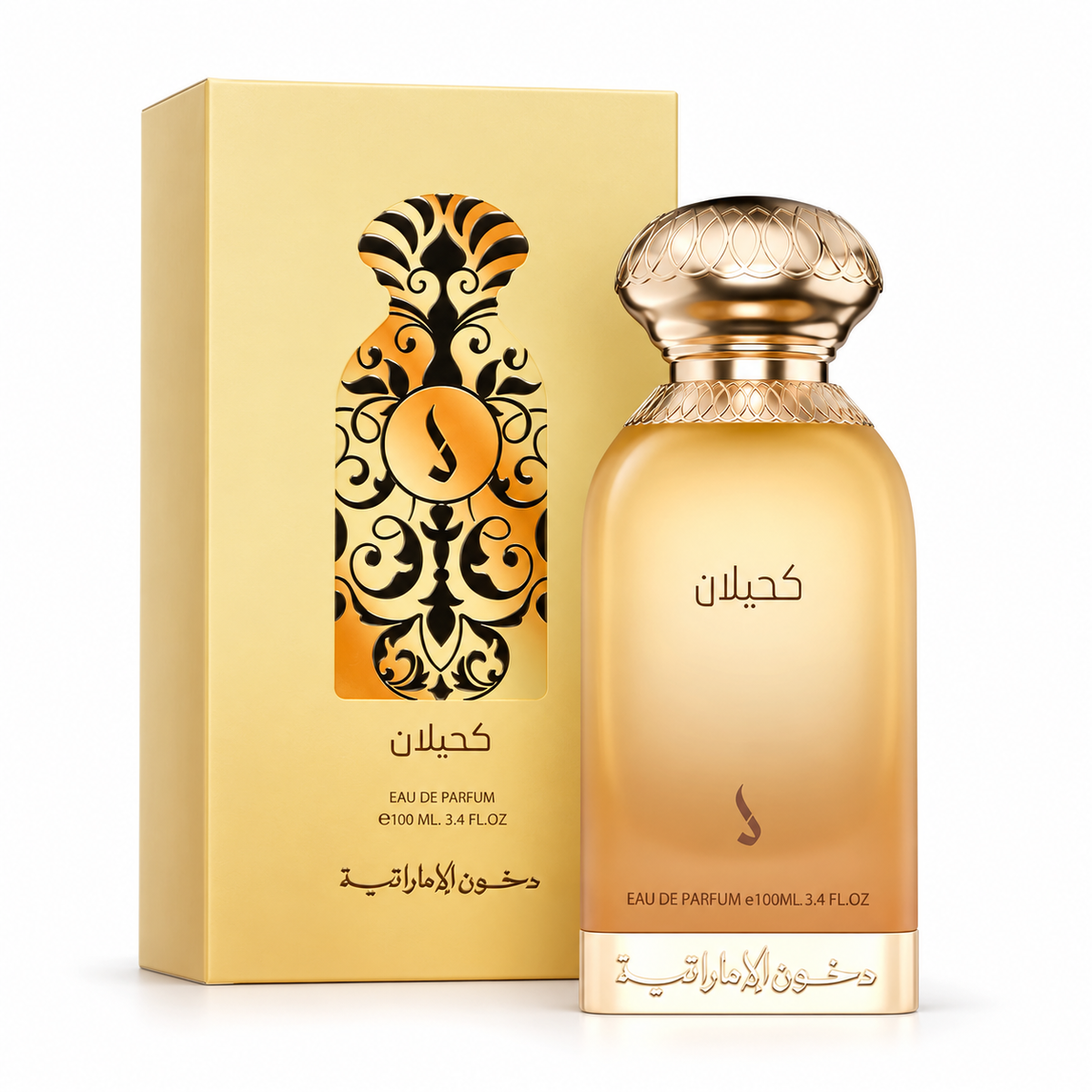 DKHONI Kahilan 100ml Eau de Parfum — bottle with original retail box on white
