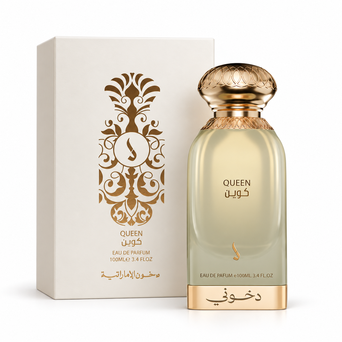 DKHONI Queen 100ml Eau de Parfum — bottle with original retail box on white