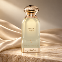 DKHONI Queen 100ml Eau de Parfum — bottle on a premium studio set