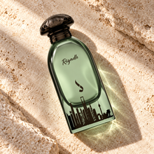 DKHONI Riyadh 100ml Eau de Parfum — overhead bottle composition
