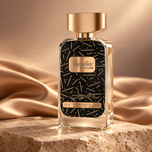 DKHONI Signature Rose Gold 100ml Eau de Parfum — bottle on a premium studio set