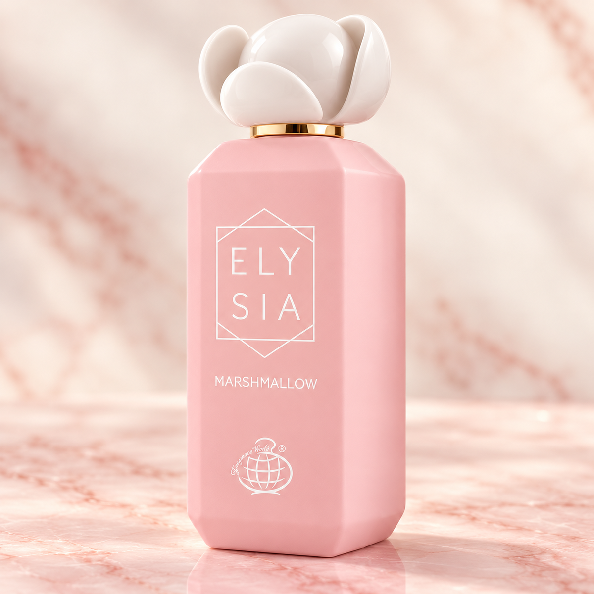 Elysia Marshmallow 100ml pink bottle with sculptural white cap