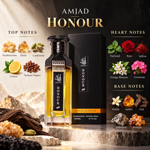 FAAN Amjad Honour 200ml fragrance notes: frankincense, elemi, cardamom, lemon and Sichuan pepper; patchouli, rose, saffron, orange blossom and geranium; vanilla, amber, oud, ambergris and benzoin