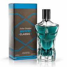 Fragrance World John Gustav Homme Classic 100ml perfume bottle with original retail box on white