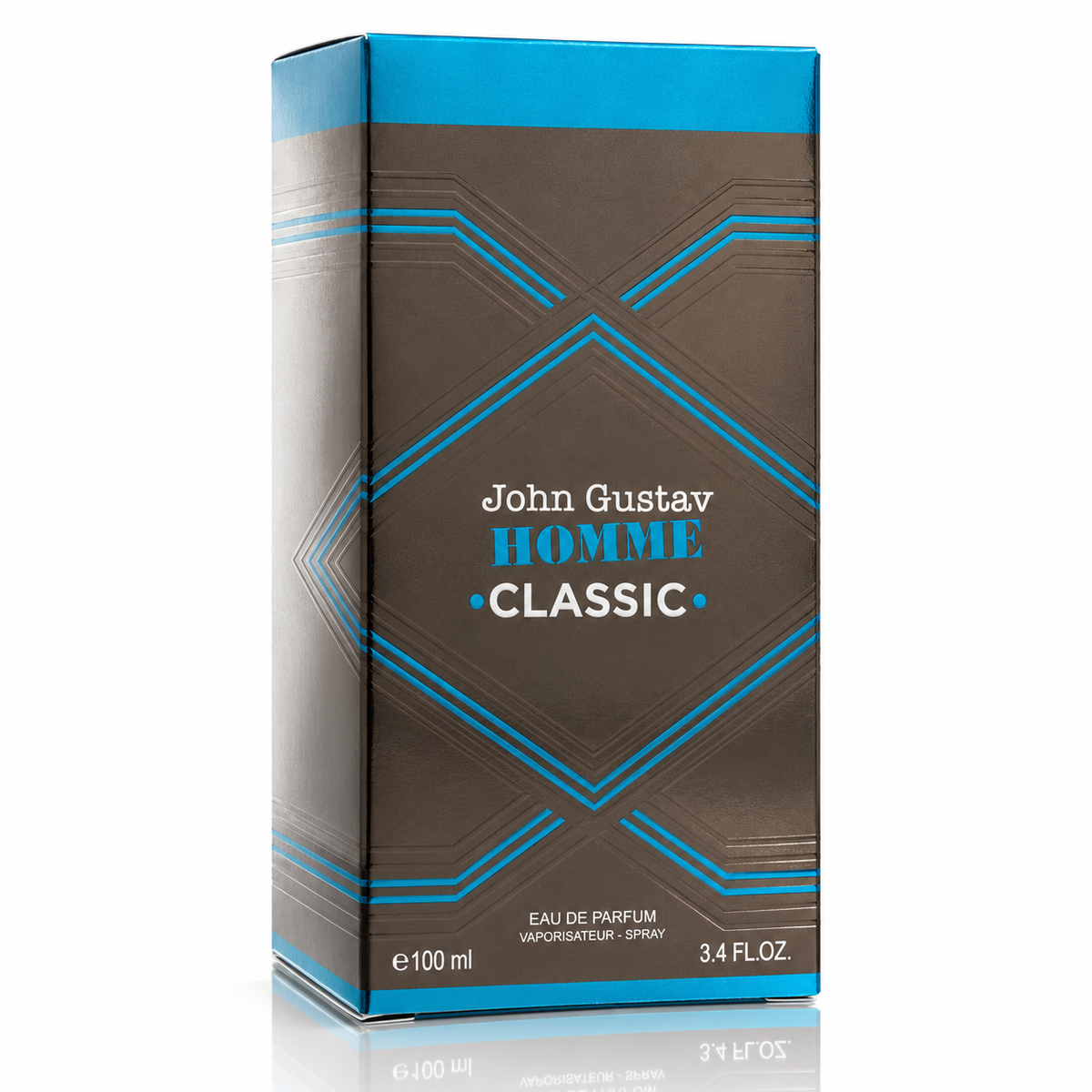 Fragrance World John Gustav Homme Classic 100ml original retail box only in studio lighting