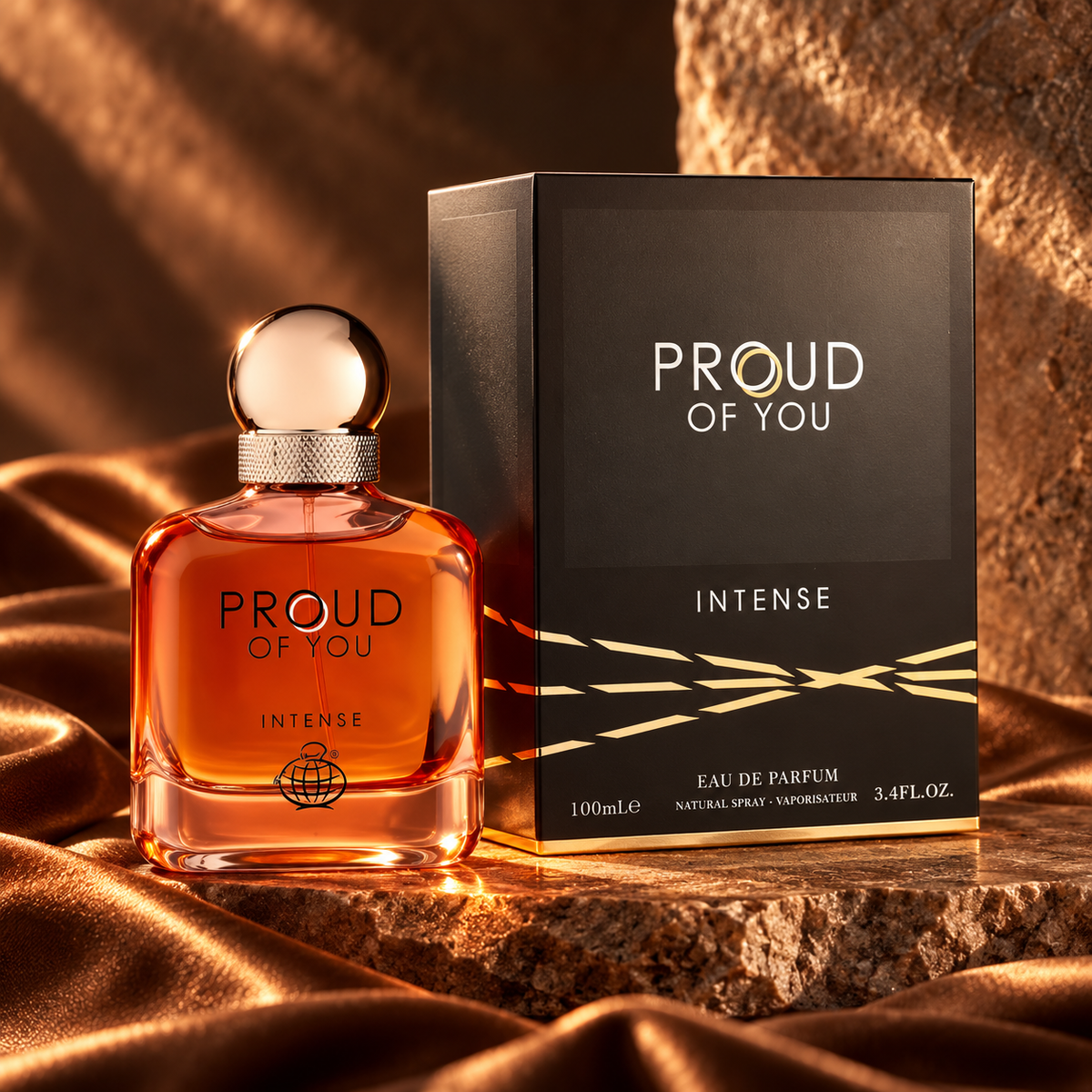 Fragrance World Proud Of You Intense Eau de Parfum 100ml cinematic bottle and box