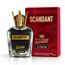 Fragrance World John Gustav Homme Scandant Le Parfum 100ml perfume bottle with original retail box on white