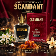 Fragrance World John Gustav Homme Scandant Le Parfum fragrance notes: top Jasmine; heart Caramel; base Vanilla