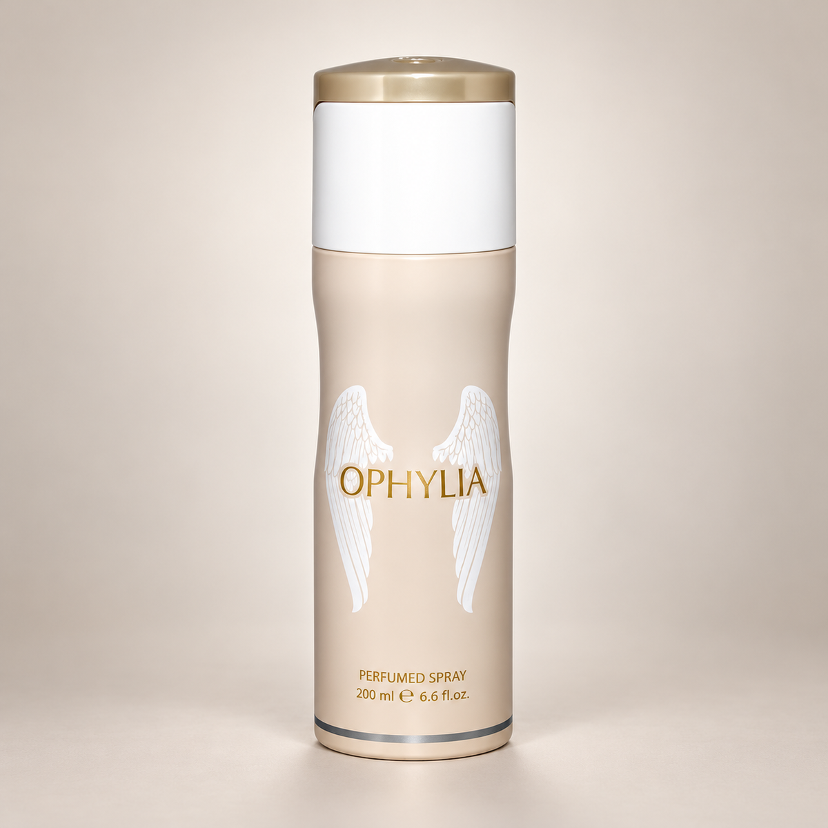 Fragrance World Ophylia 200ml original can and front label in studio lighting