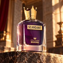 Fragrance World John Gustav Homme Scandant 100ml bottle alone on a premium stone display