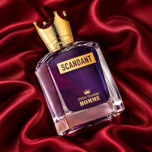 Fragrance World John Gustav Homme Scandant 100ml bottle in an overhead silk composition
