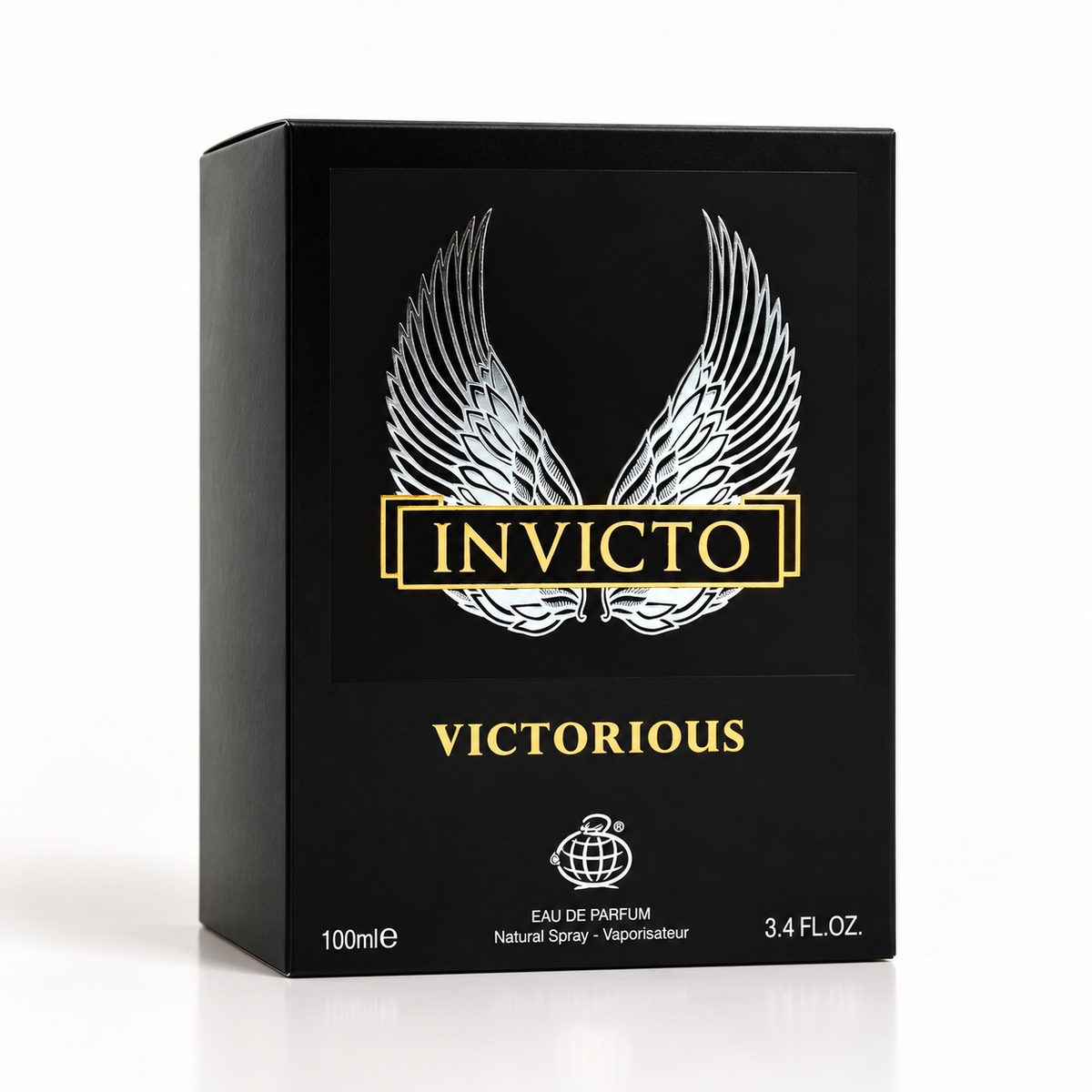 Fragrance World Invicto Victorious 100ml original retail box only in studio lighting