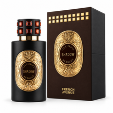 French Avenue Les Extraits Absolus Shadow 60ml bottle and matching brown retail box on white