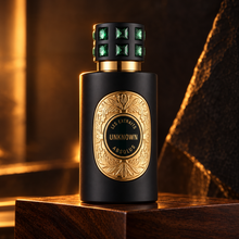 Les Extraits Absolus Unknown 60ml bottle alone on walnut in cinematic amber light