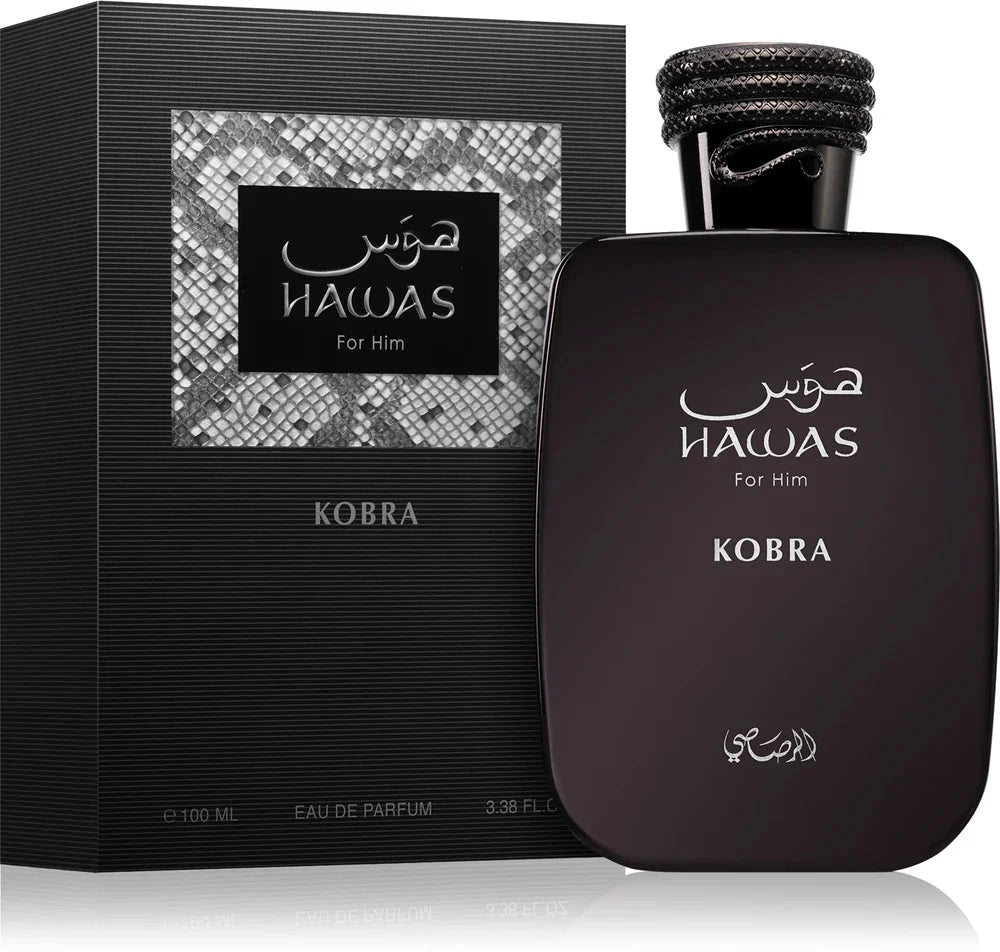 Rasasi Hawas Kobra 100ml | Ginger, Green Tea & Amber – Royal oud