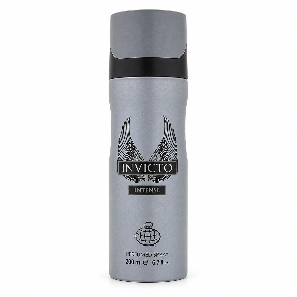 Invicto Intense perfumed deodorant body spray 200ml grey capped can on white