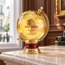 Dubai London 100ml globe bottle in a wood-panelled interior