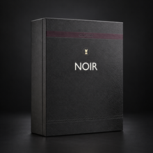 Original Al Majed Oud Noir Classic black gift box shown alone on a charcoal background