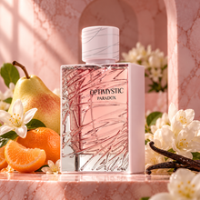 Optimystic Paradox bottle with pear citrus jasmine orange blossom and vanilla