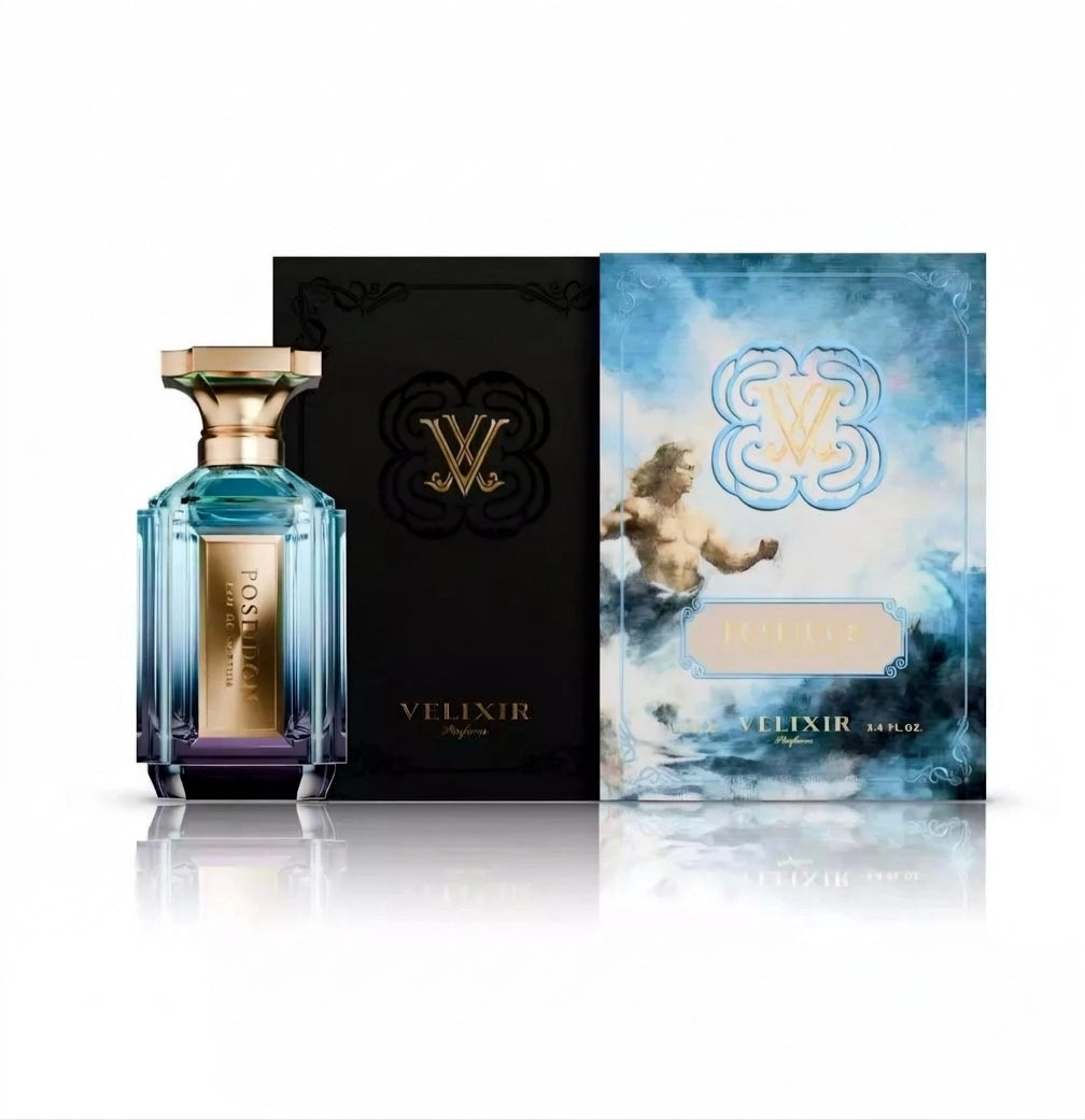 VELIXIR Poseidon perfume bottle and box