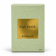 Original sage green and gold Rayhaan Equinox 100ml retail box