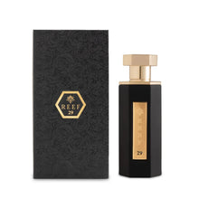 Reef 29 EDP black and gold perfume bottle with floral embossed box, luxury Arabian fragrance