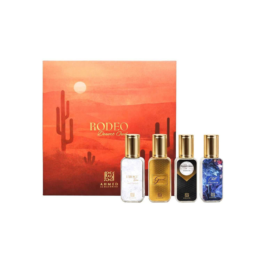 Rodeo Desert Oud miniature gift set by Ahmed Al Maghribi
