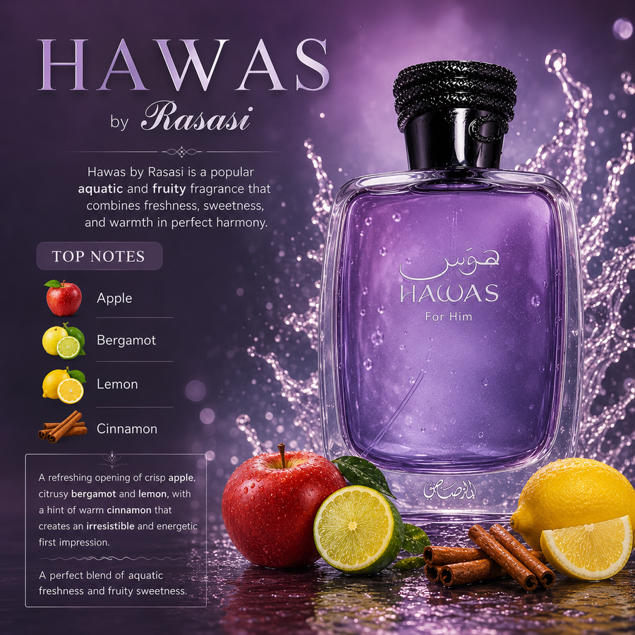 Rasasi Hawas For Him EDP - Bold Energetic Signature Scent