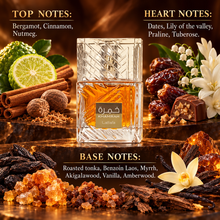 Lattafa Khamrah Eau de Parfum 100ml – top, heart and base fragrance notes