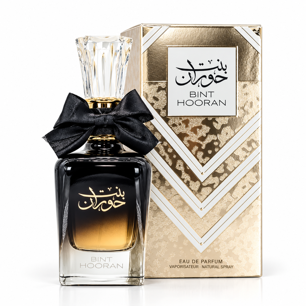 Ard Al Zaafaran Bint Hooran Eau de Parfum 100ml – bottle and original box on white