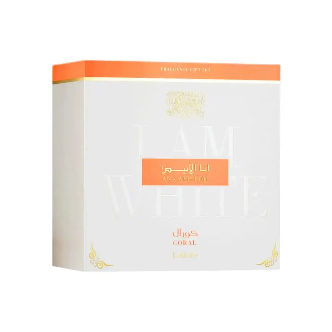 Lattafa Ana Abiyedh Coral 3-Piece Perfume Gift Set – 60ml Eau De Parfum, 12ml Travel Spray & 50ml Hair Mist 