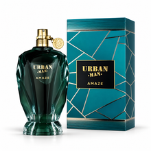 Fragrance World Urban Man Amaze 90ml Eau de Parfum bottle and original teal box